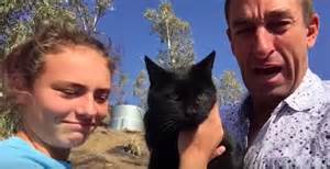 Hamish Patteron reunites with his cat Mike in Mailbu Hamish Patteron reunites with his cat Mike in Mailbu