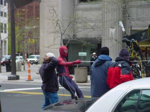 Filming Spider Man 3! - This is a photo of the filmings of the film Spider Man 3, they is recording in the way of the street:)!