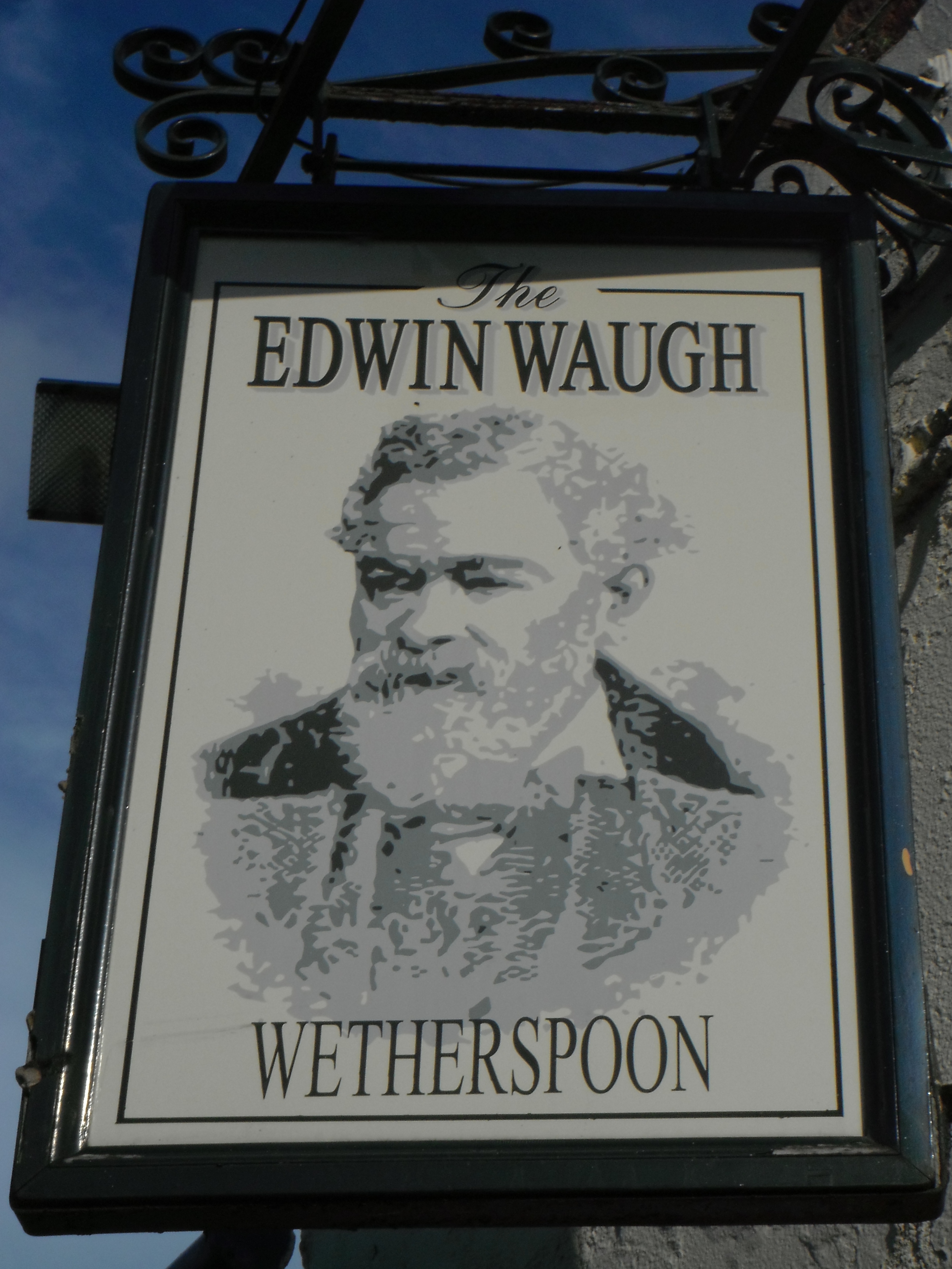 Photo taken by me – pub sign for The Edwin Waugh Heywood Manchester Photo taken by me – pub sign for The Edwin Waugh Heywood Manchester