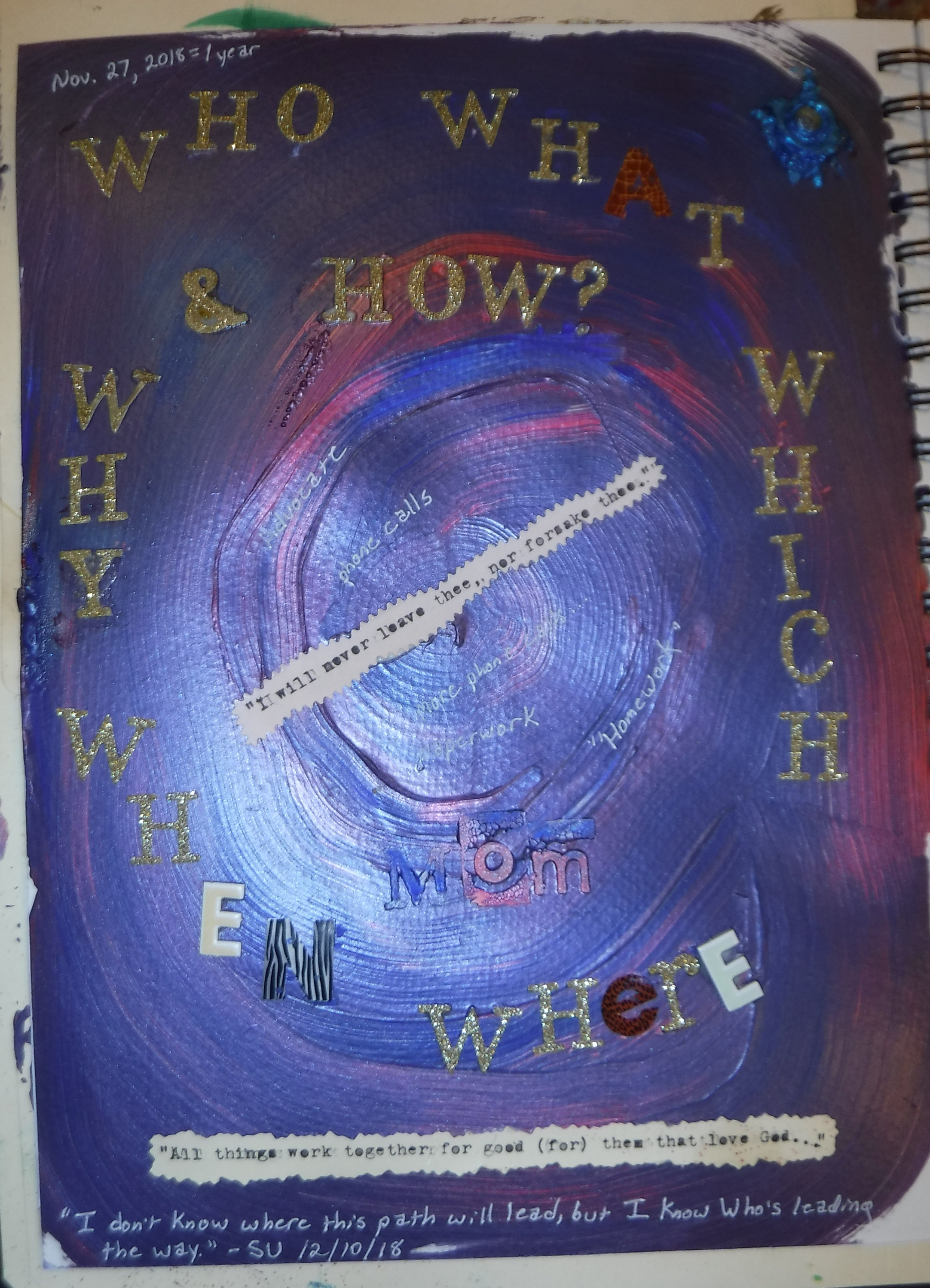 Page I made tonight in my art journal/art therapy class