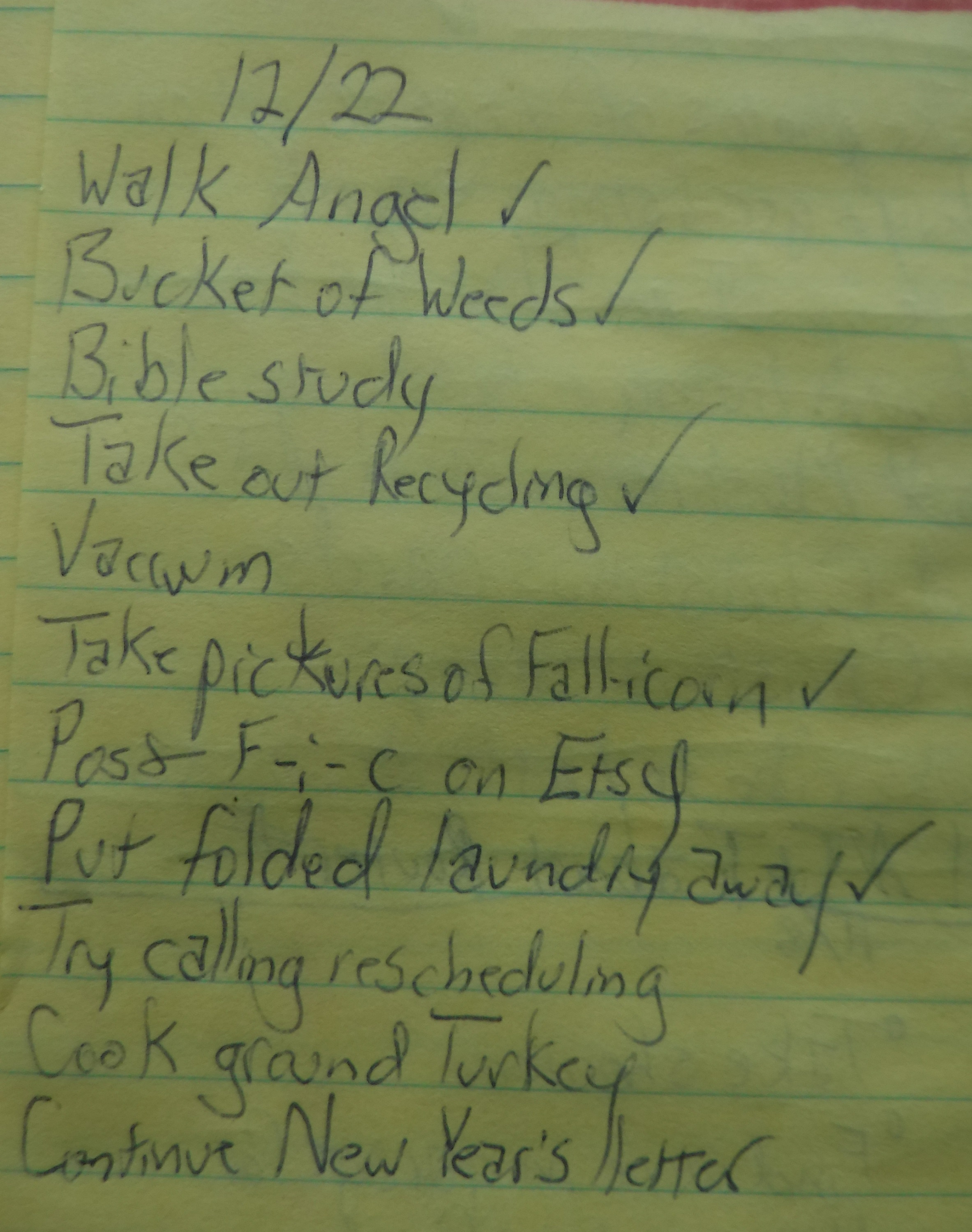 Photo I took of to-do list for today Photo I took of to-do list for today