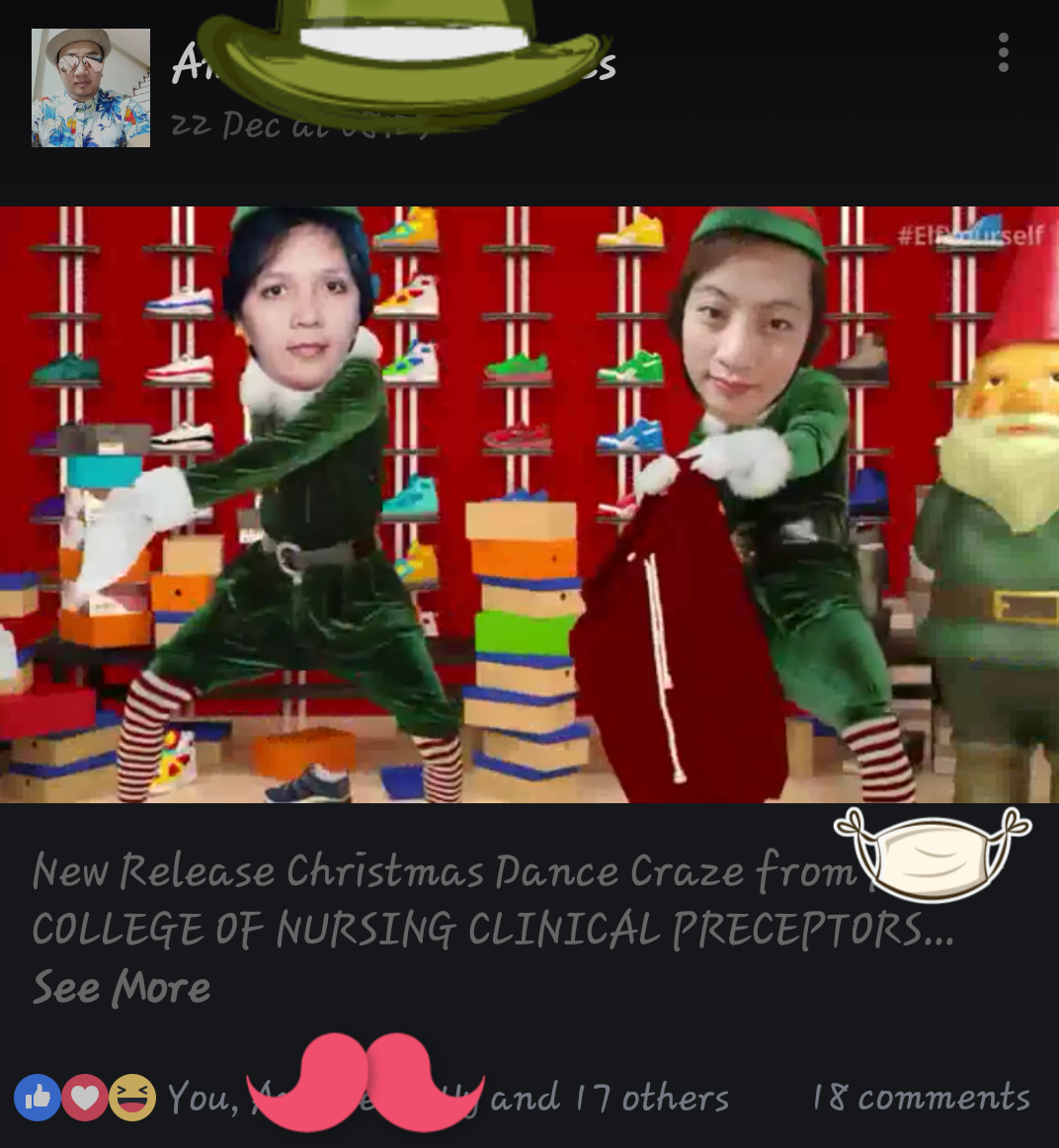I and Miss AUA as dancing elves 