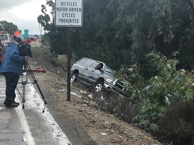 An auto accident in South California today brought out some rescuers An auto accident in South California today brought out some rescuers