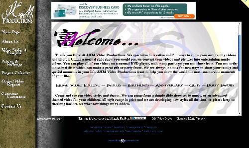 JJEM Video Productions Website - this is a screen shot of my JJEM Video Productions website which you can see at http://jemvideoproductions.bravehost.com
