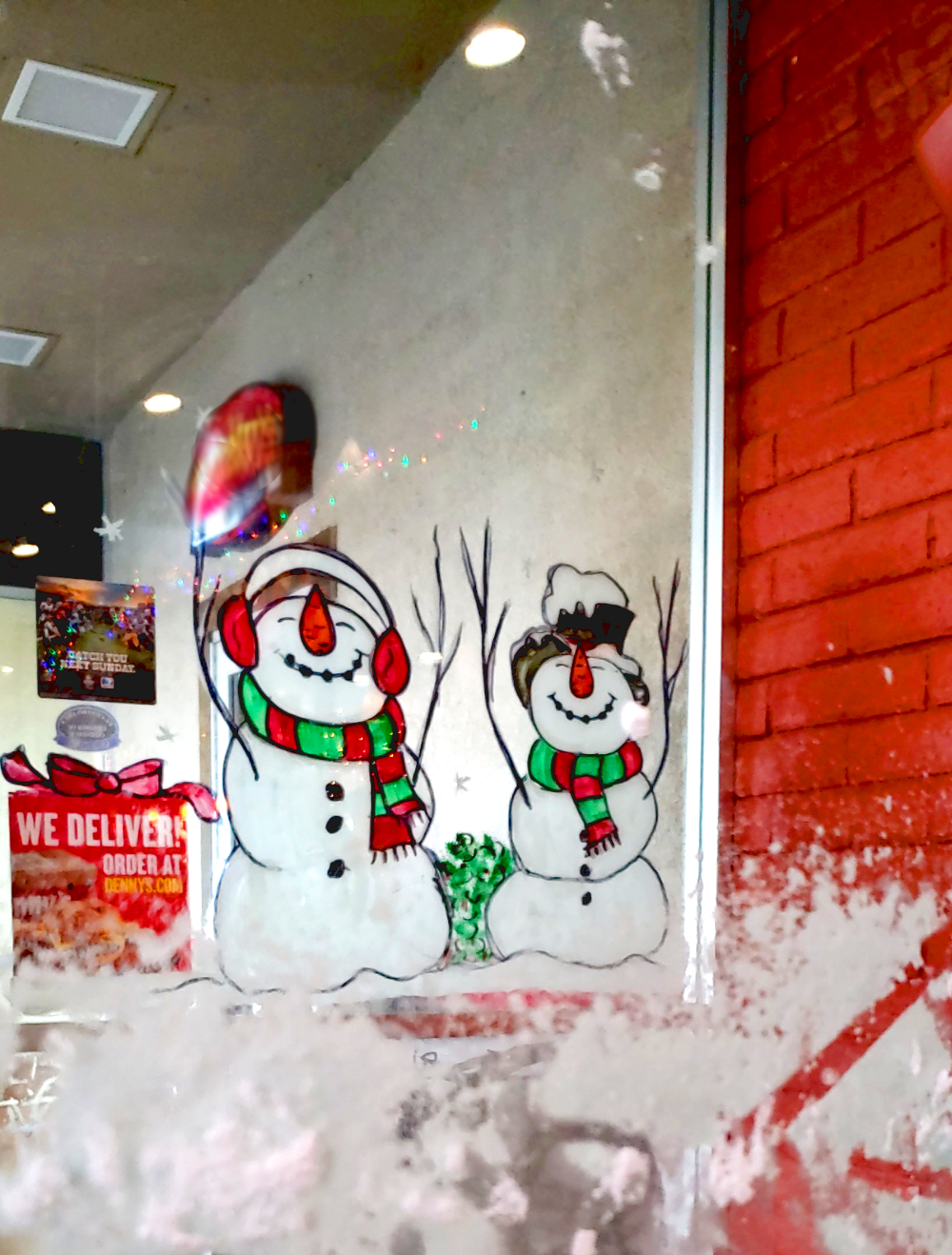 Snowmen on window Snowmen on window