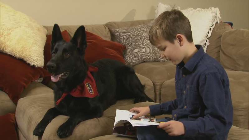 Frank the German Shepherd and his owner Perryn Miller Frank the German Shepherd and his owner Perryn Miller