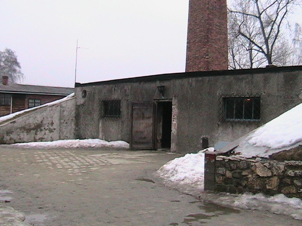This is the crematorium at Auschwitz, where killed people's bodies were burned to destroy them, thousands and thousands of them.