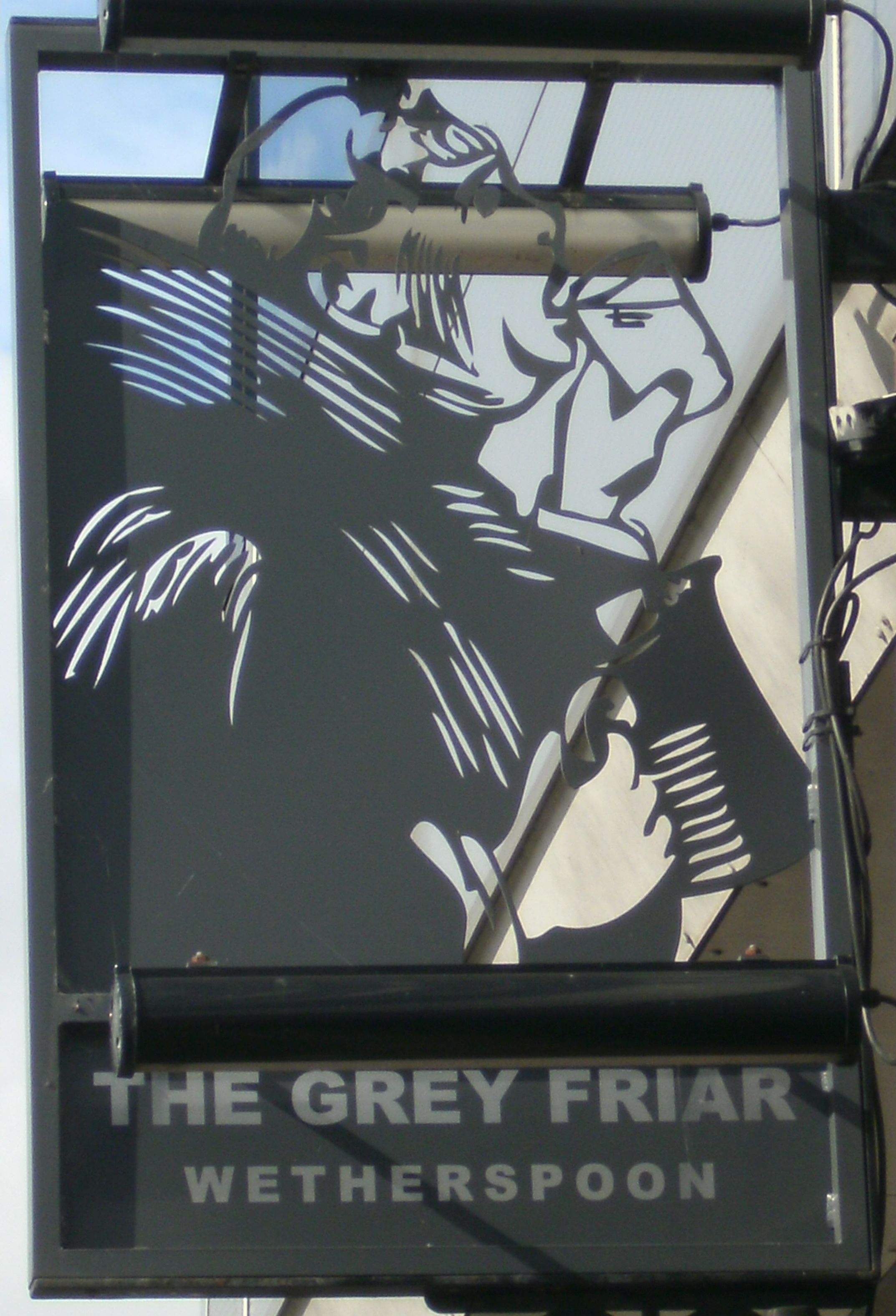 Photo taken by me – The Grey Friar pub sign, Preston Photo taken by me – The Grey Friar pub sign, Preston