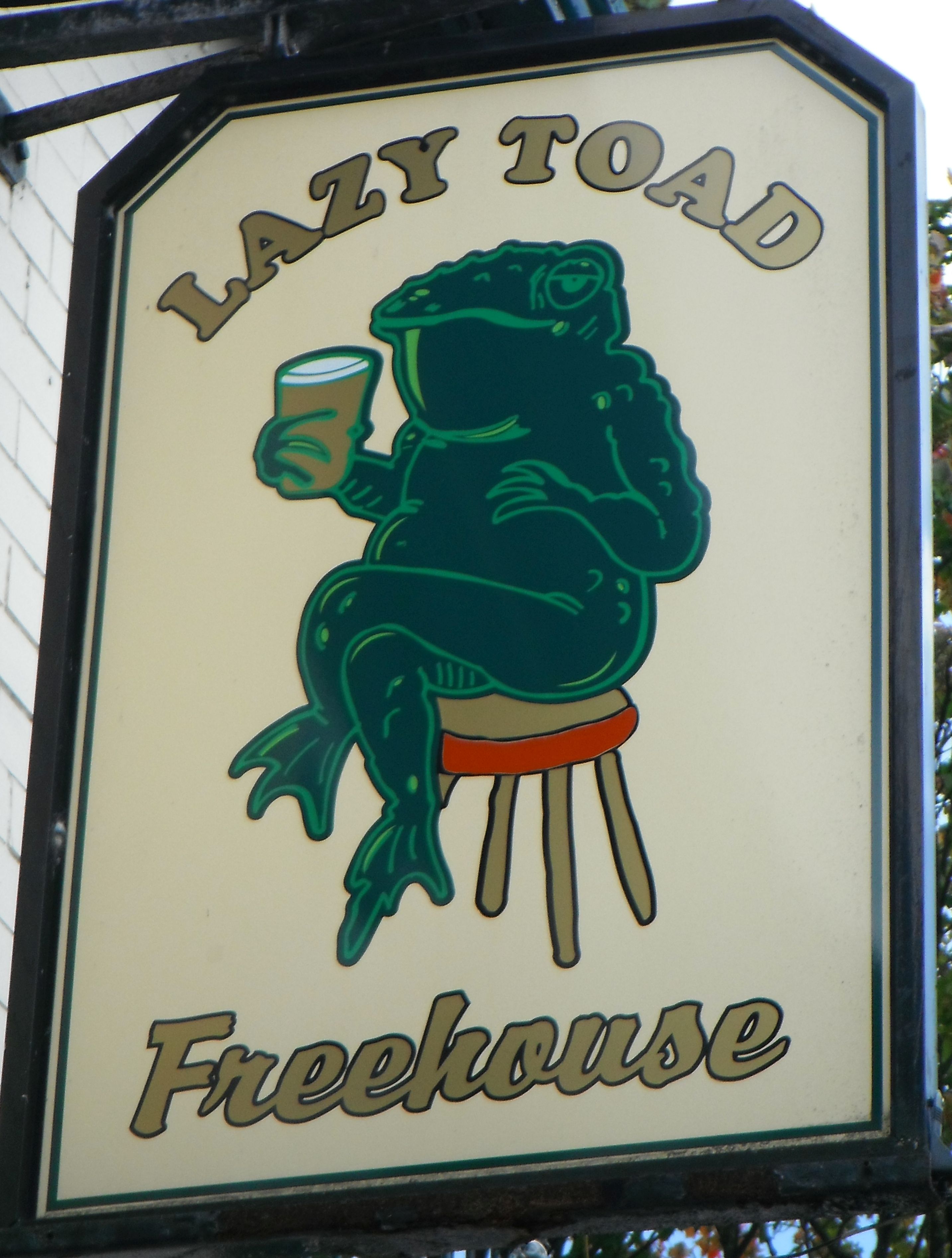 Photo taken by me Pub Sign Study The Lazy Toad Droylsdon Manchester Photo taken by me Pub Sign Study The Lazy Toad Droylsdon Manchester