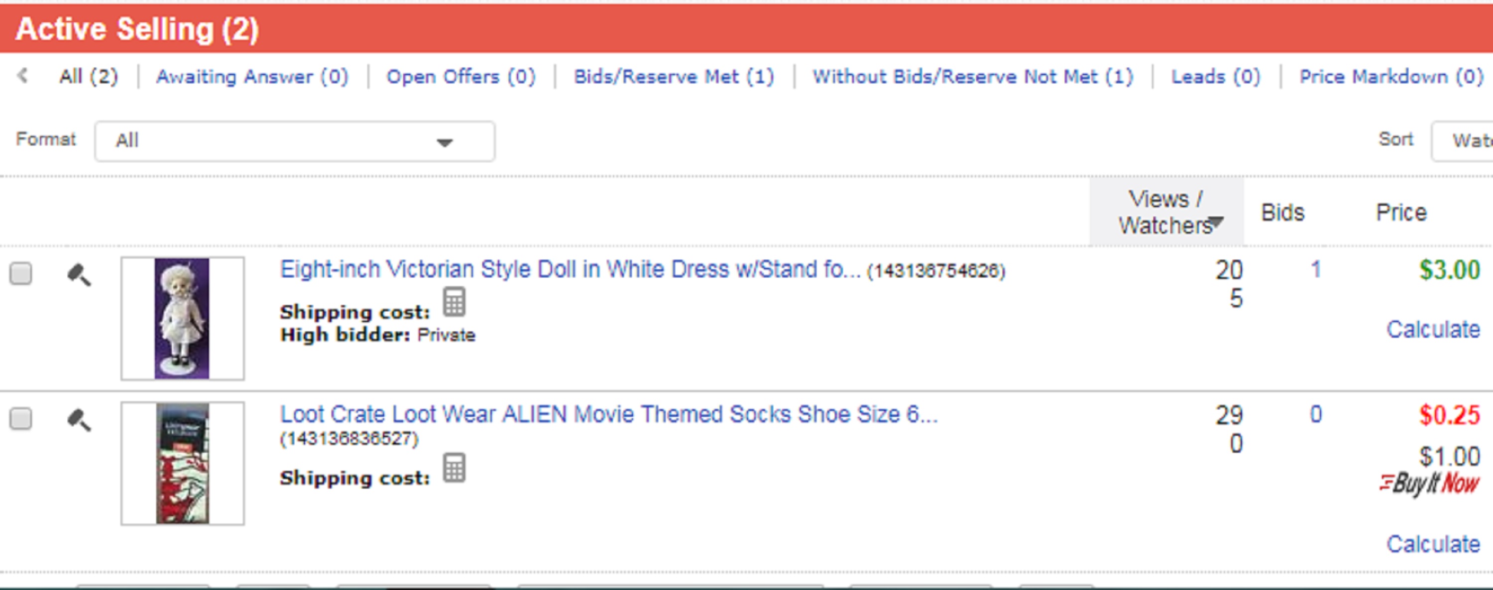 Screencap I took of my current eBay auction Screencap I took of my current eBay auction