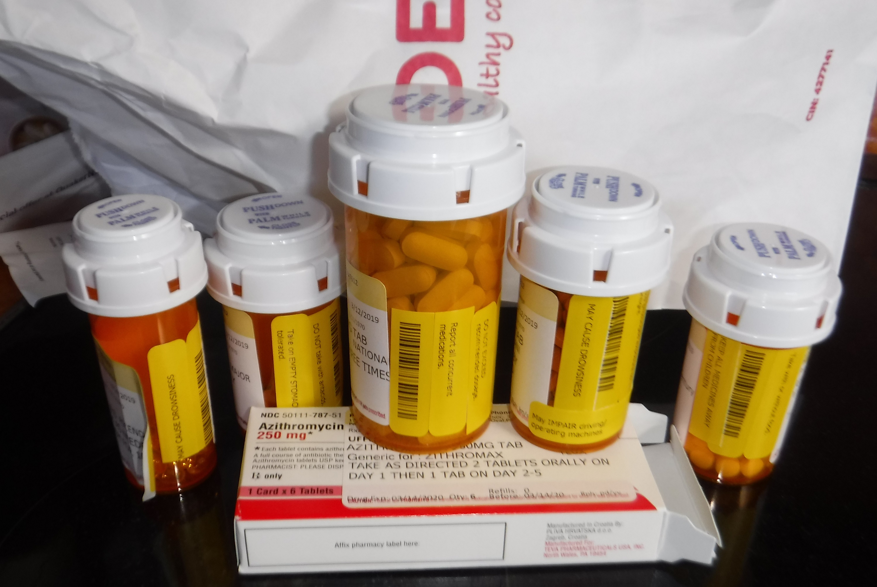 Photo I took of all the meds/etc. that I brought home Photo I took of all the meds/etc. that I brought home