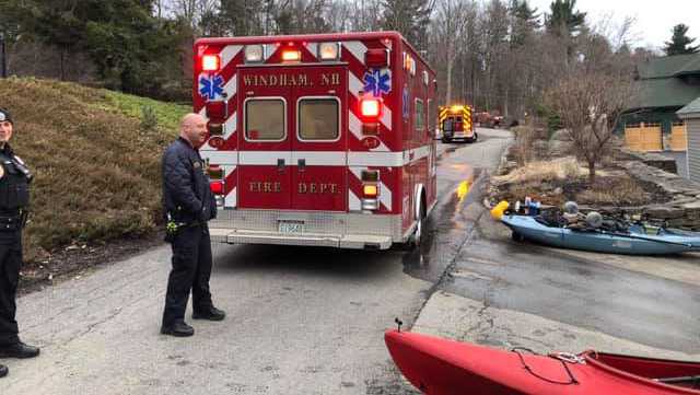 Windham firefighters at a pond in New Hampshire on Tuesday Windham firefighters at a pond in New Hampshire on Tuesday