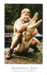 Croc man Steve - Some controversy arose during a public show on January 2, 2004, when Irwin carried his one-month-old son, Bob, in his arm whilst hand-feeding a chicken carcass to Murray, a 3.8-metre (12.5-foot) saltwater crocodile. The infant was close to the crocodile, and comparisons were made in the press to Michael Jackson's dangling his son outside a German hotel window (in the attempt to present his son to the crowd of fans). Despite public outcry by some in Australia and abroad, Irwin refused to apologise for the incident. Both he and his wife publicly stated that Irwin was in complete control of the situation, as he had dealt with crocodiles since he was a small child, and based on his lifetime of experience neither he nor his son were in any danger. Terri Irwin claimed their child was in no more danger than one being taught to swim. No charges were filed; according to one journalist, Irwin told officials he would not repeat the action. The incident prompted the Queensland government to change its crocodile-handling laws, banning children and untrained adults from entering crocodile enclosures.