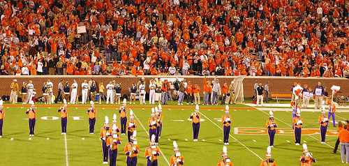 Clemson Homecoming '06 pt. 27 - A widescreen shot of the band on the field.