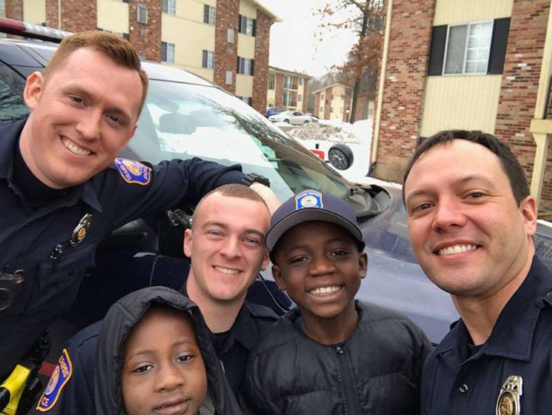 Officer Lynema and his friends hold a birthday party for Thomas Daniel Officer Lynema and his friends hold a birthday party for Thomas Daniel