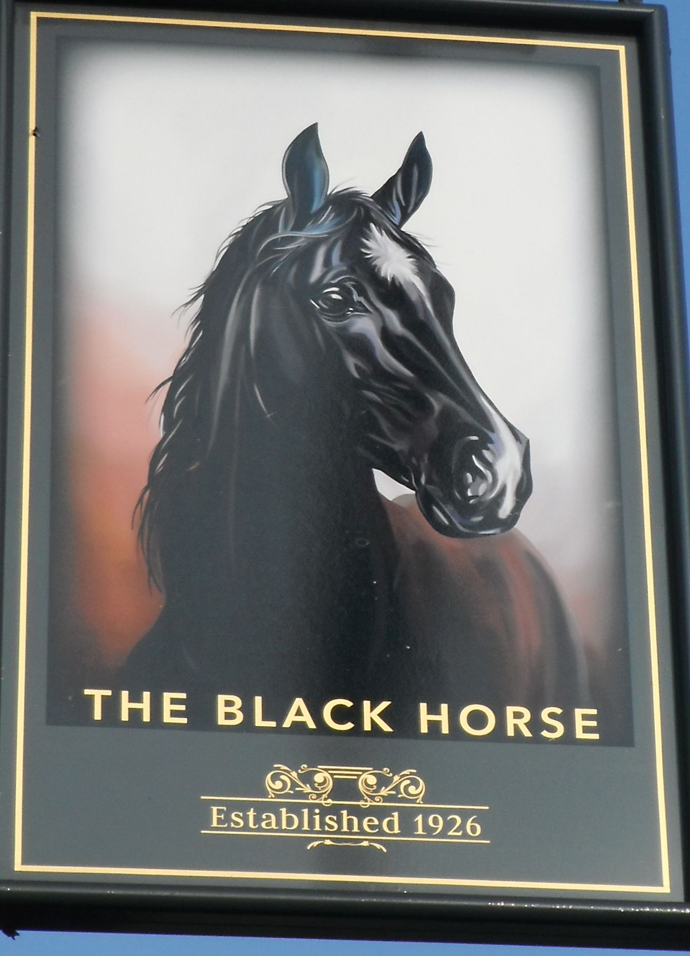 Photo taken by me - pub sign for The Black Horse Hounslow Photo taken by me - pub sign for The Black Horse Hounslow