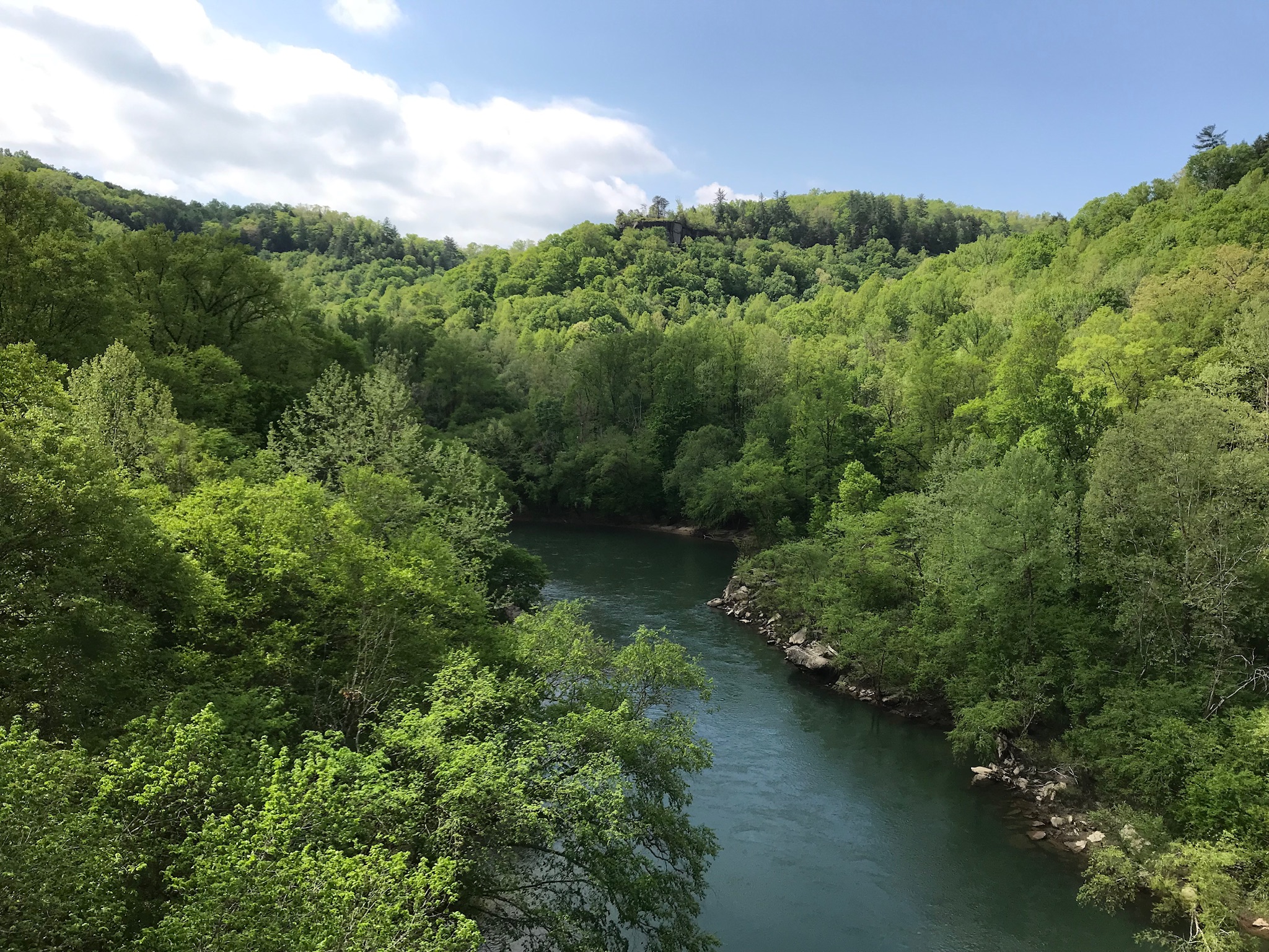 Big South Fork River, taken from the tipple bridge at the Blue Heron Mine Camp Museum.  Photo taken by and the property of FourWalls.