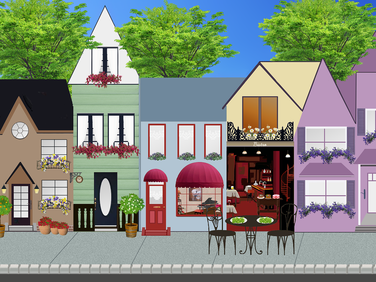 https://pixabay.com/illustrations/street-village-colorful-houses-1227246/ https://pixabay.com/illustrations/street-village-colorful-houses-1227246/