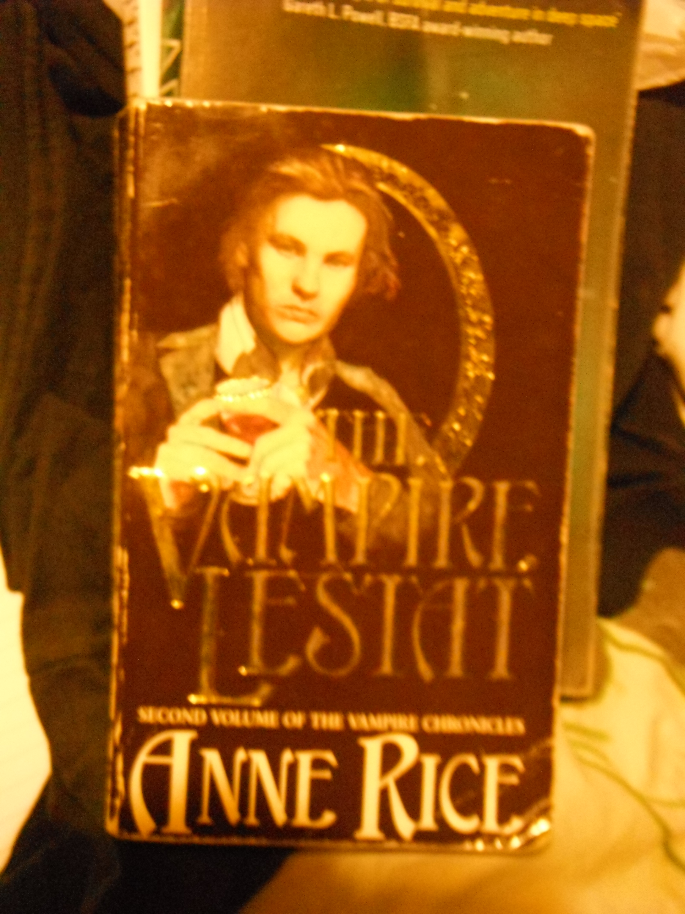Photo taken by me – the book cover to Anne Rice’s The Vampire Lestat Photo taken by me – the book cover to Anne Rice’s The Vampire Lestat