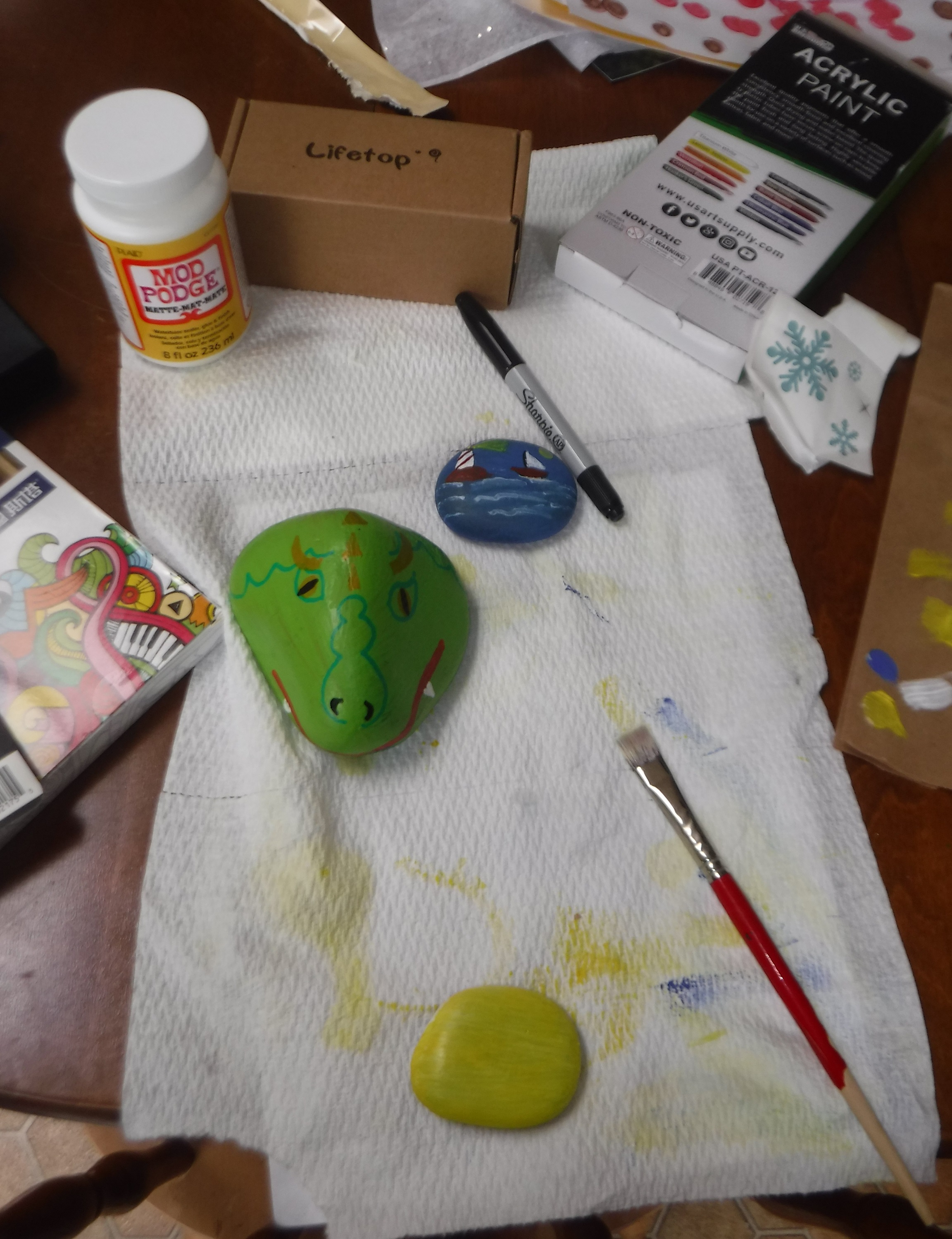 Photo I took of the work I did on the rocks today so far Photo I took of the work I did on the rocks today so far