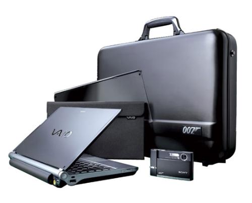 Bond's kit - In addition to the phones, Sony is offering two limited-edition James Bond 007 TX Spy Gear kits on SonyStyle.com. The $3,700 kit includes a Vaio VGN-TXB17P7 laptop, Sony display privacy filter, Cyber-shot DSC-T50/JB camera and an aluminum 'attache carrying case' with the 007 insignia.  The $3,000 James Bond 007 UX Spy Gear bundle comes with a Vaio UX notebook, Bluetooth GPS receiver, Cyber-shot digital camera and also the 007 case.