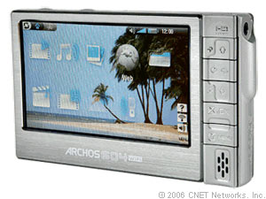 wifi - The good: The Archos 604-WiFi gives you access to the Web and e-mail; touch-screen experience is good; vibrant widescreen display; can record audio and video with the optional kit; has a removable battery, a built-in speaker and a built-in kickstand; sophisticated interface; can view photos and listen to music simultaneously; compatible with subscription services; it's durable and compact for its screen size; excellent photo viewer; can be used as a wireless file server. The bad: The Archos 604-WiFi is limited to 30GB; must purchase separate kit to record audio/video; must purchase separate kit to get a power adapter; must purchase plug-ins for certain types of video files; weak bundled accessories; proprietary USB cable; not easy to operate blindly; processor is sluggish; nowhere to store stylus without case; cannot listen to music and surf Web simultaneously; battery takes a major hit when using Wi-Fi.  The bottom line: The do-everything Archos 604-WiFi is completely stacked with awesome video playback, Web surfing and other useful features, but the sluggish processor keeps the experience from being totally satisfying.