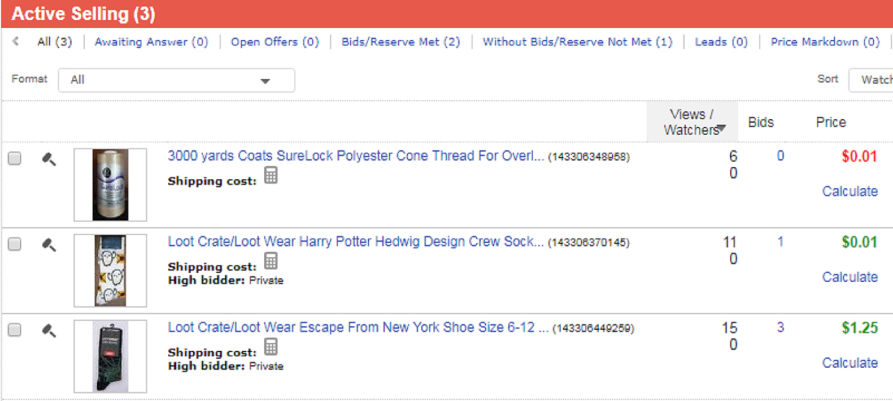 Screencap of my eBay sales currently Screencap of my eBay sales currently
