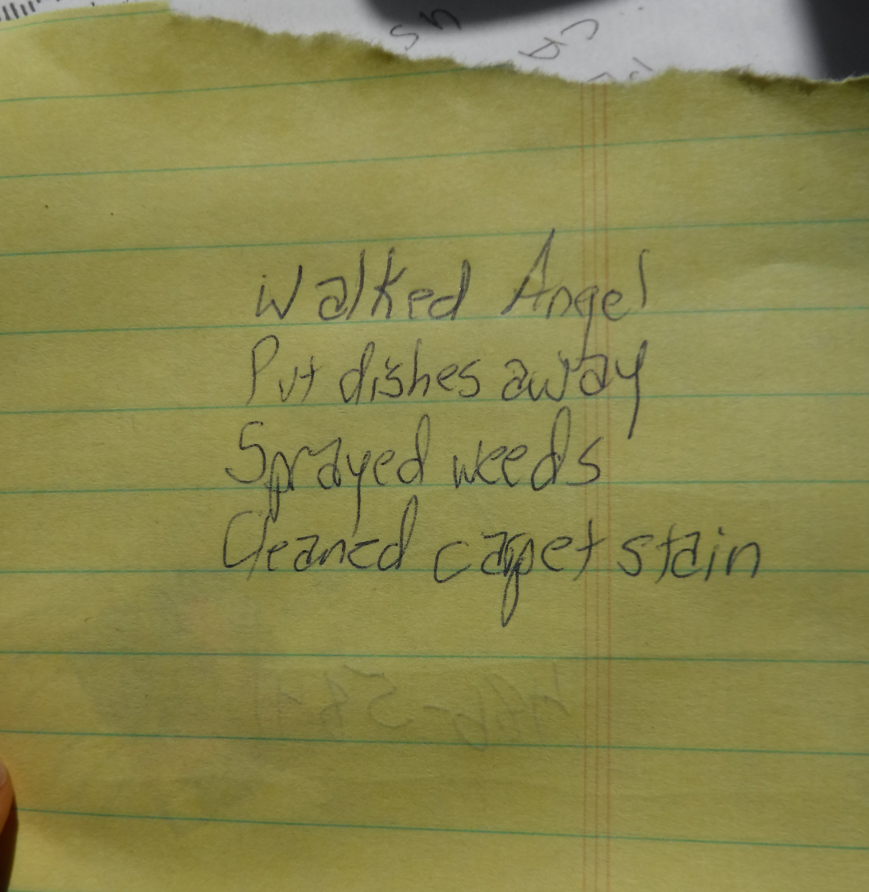 Photo I took of the check off list I've been doing today Photo I took of the check off list I've been doing today