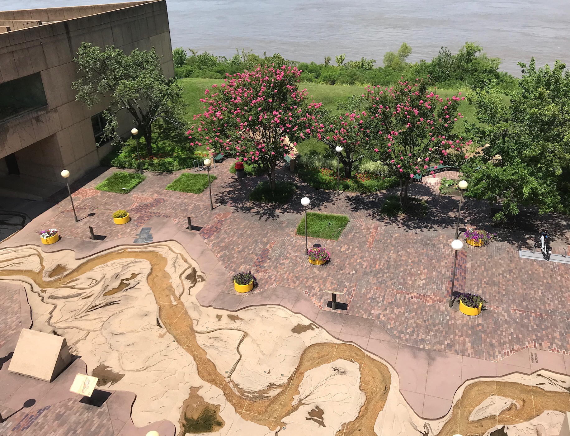 The real Mississippi in the background of the model of the river on Mud Island in Memphis, Tennessee. Photo taken by and the property of FourWalls. The real Mississippi in the background of the model of the river on Mud Island in Memphis, Tennessee. Photo taken by and the property of FourWalls.