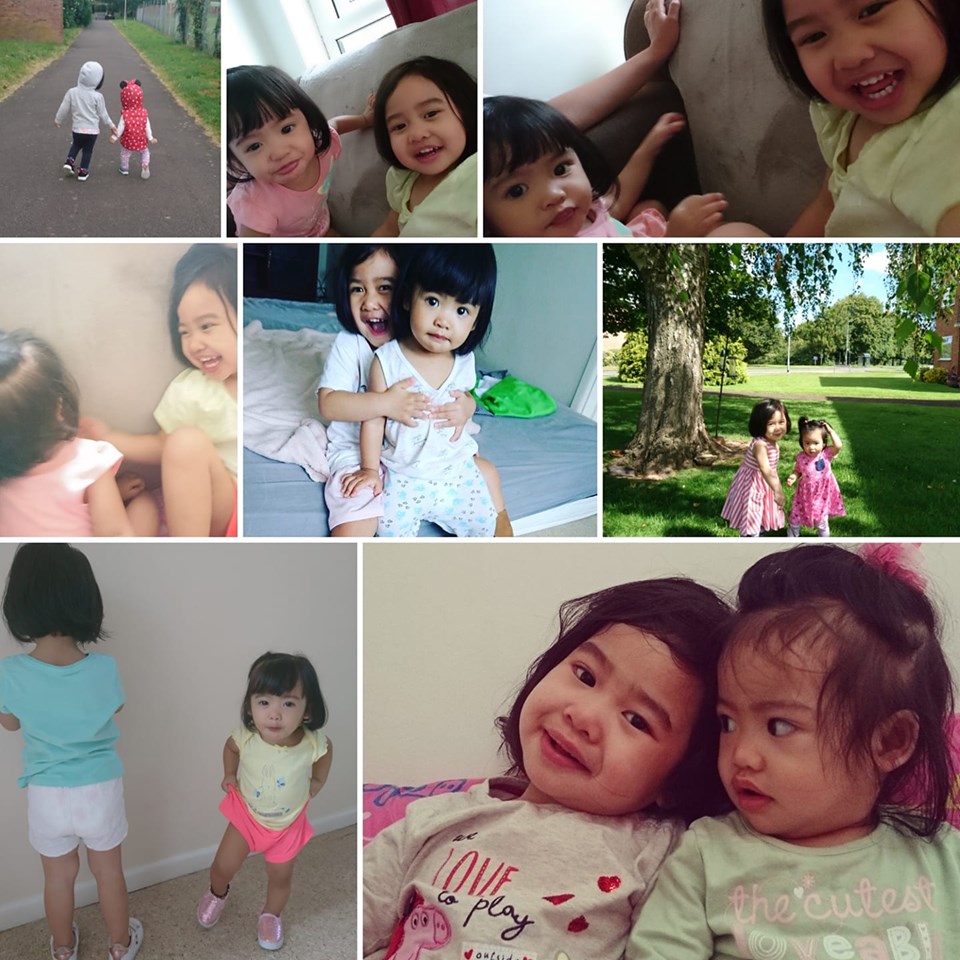 Collage photos of Babies Wigwig and her little sister Ara