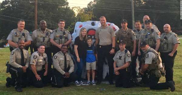 Hall County Police Officers and Caden Dixon in Gainesville Georgia