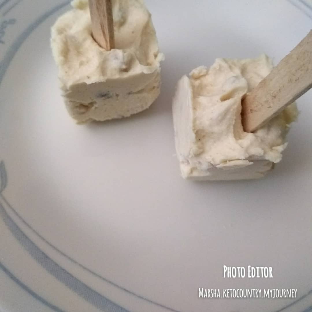 Pb and cream cheese keto snack made with silicone ice cube trays