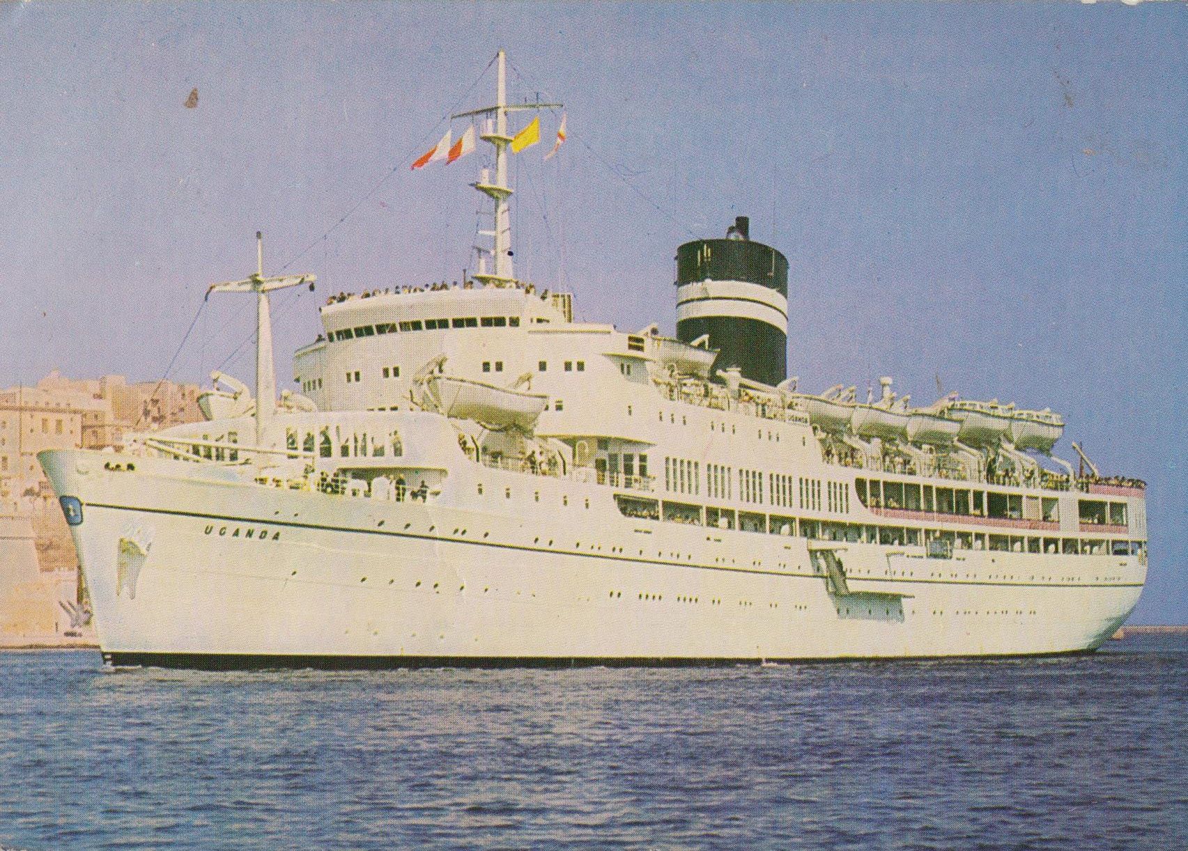 Photo taken by me – postcard of the S. S. Uganda.