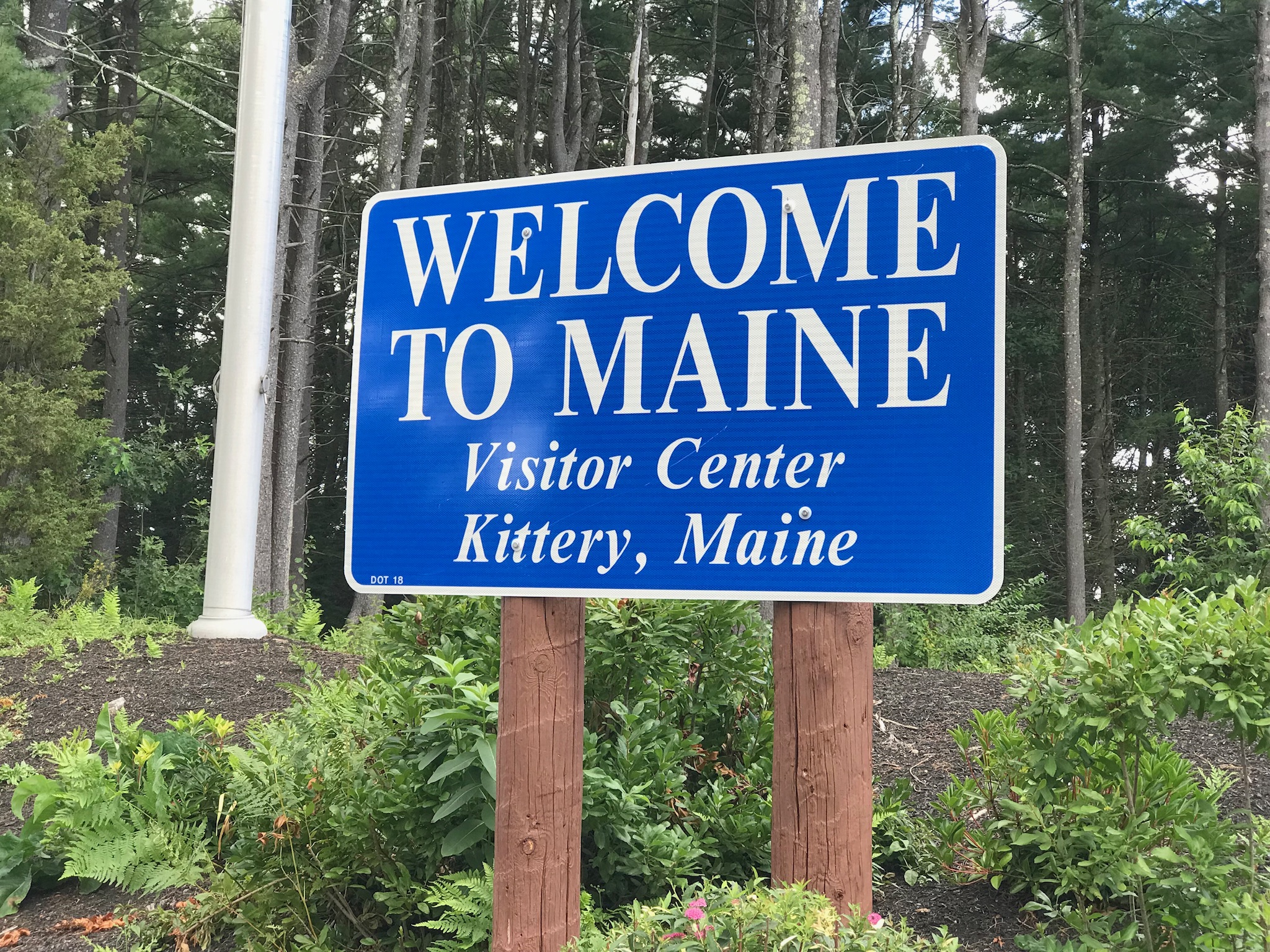 The sign at the Maine welcome center on I-95 welcoming me (and everyone else).  Photo taken by and the property of FourWalls.