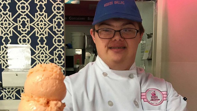 An ice cream store in Texas that is successful with special needs employees An ice cream store in Texas that is successful with special needs employees