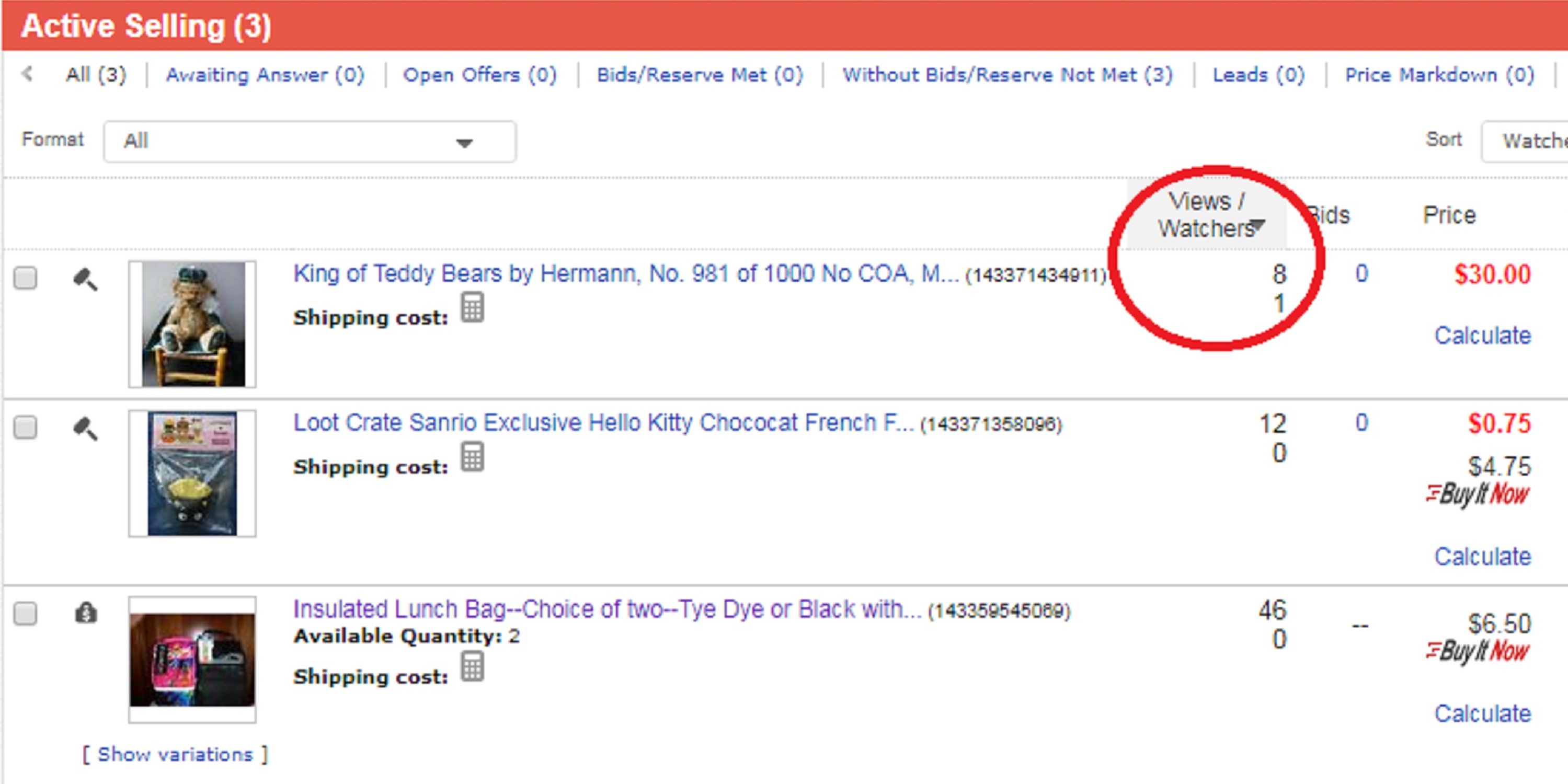 Screencap I took of my Ebay Auctions. Screencap I took of my Ebay Auctions.