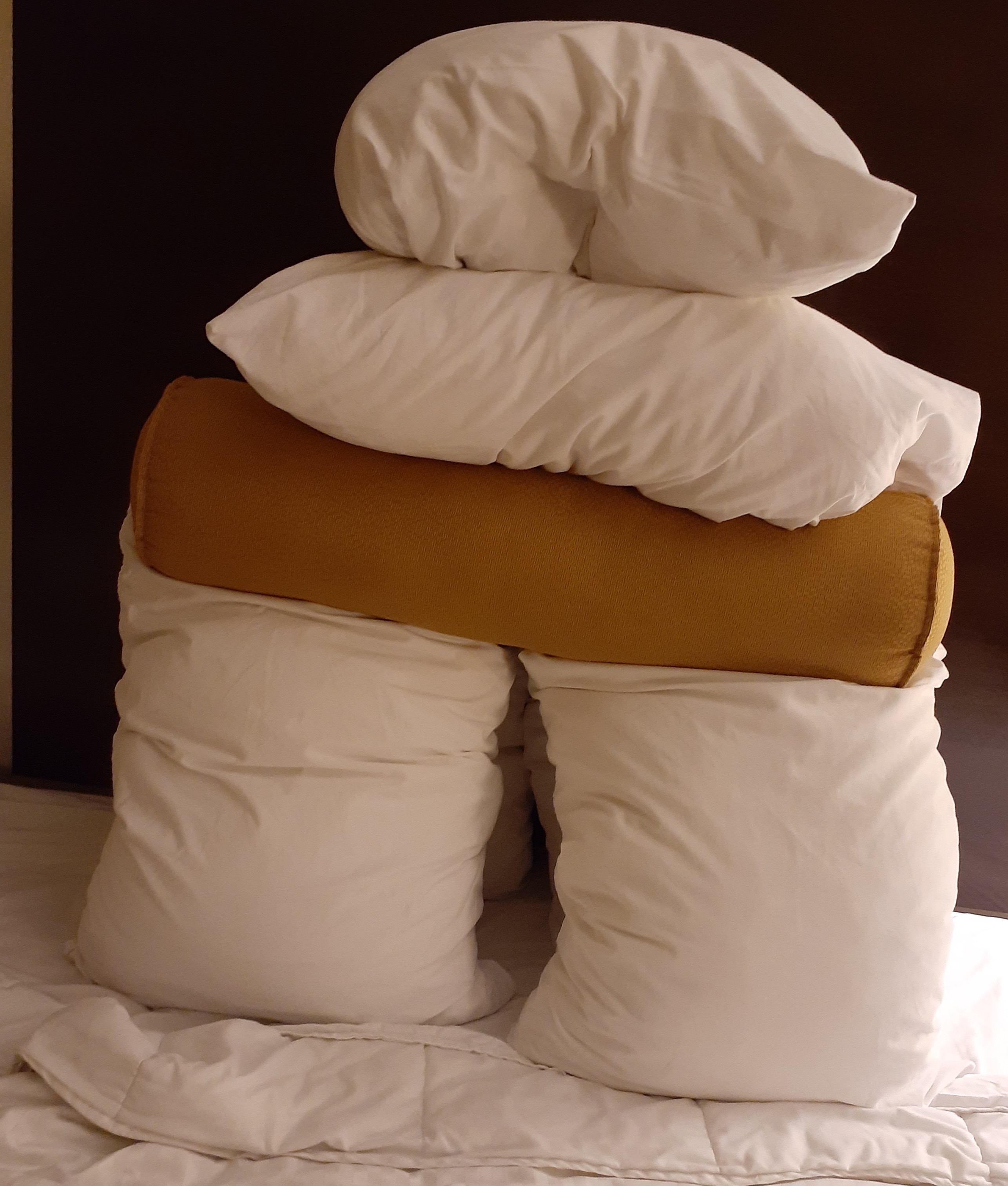 Pillow Inukshuk, left for the maids Pillow Inukshuk, left for the maids