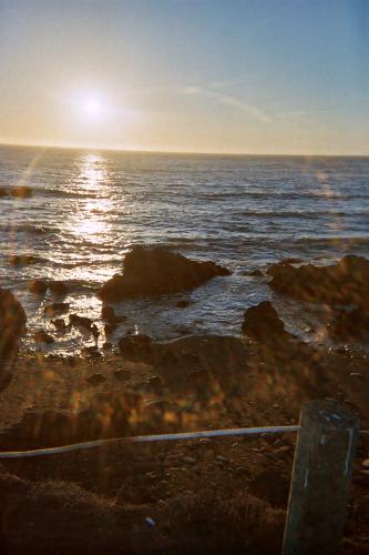 Sunset At Moon Stone Beach - Sunset at Moon Stone Beach in Cambria, California across the street from our hotel room.