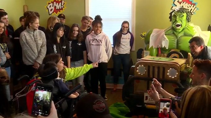 Penn High School students and 4 year old Zephan Cantu Penn High School students and 4 year old Zephan Cantu