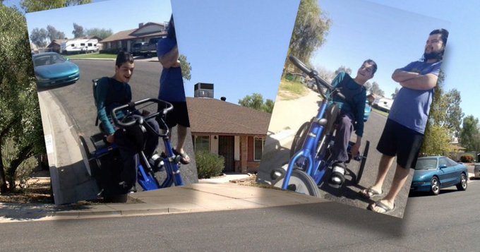 Bubba Rankin and his new special needs bicycle Bubba Rankin and his new special needs bicycle