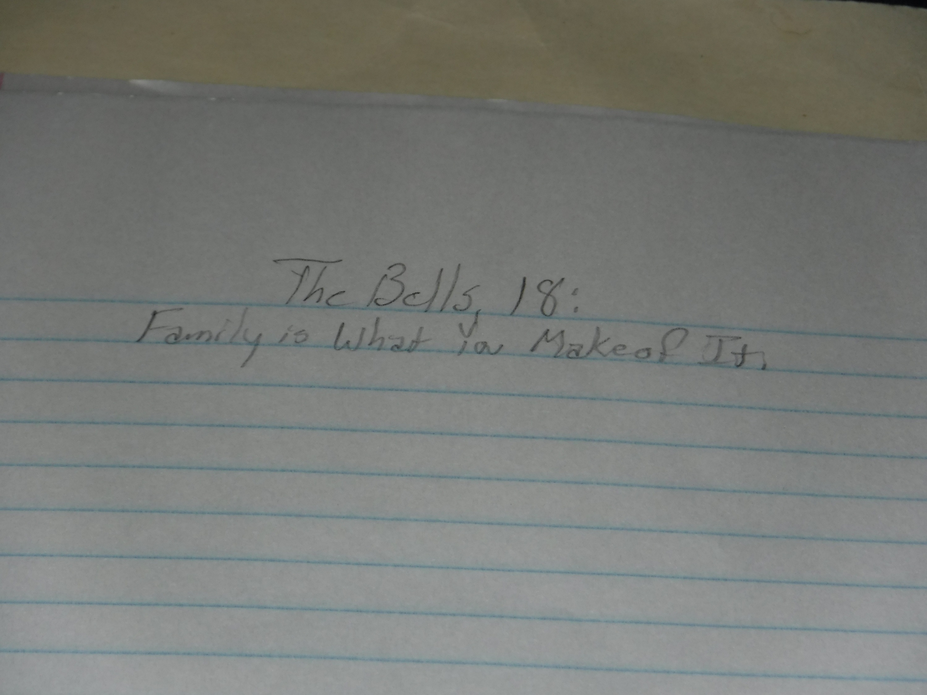 Photo I took of the heading of the next and last chapter I am going to write of the story I'm currently writing Photo I took of the heading of the next and last chapter I am going to write of the story I'm currently writing