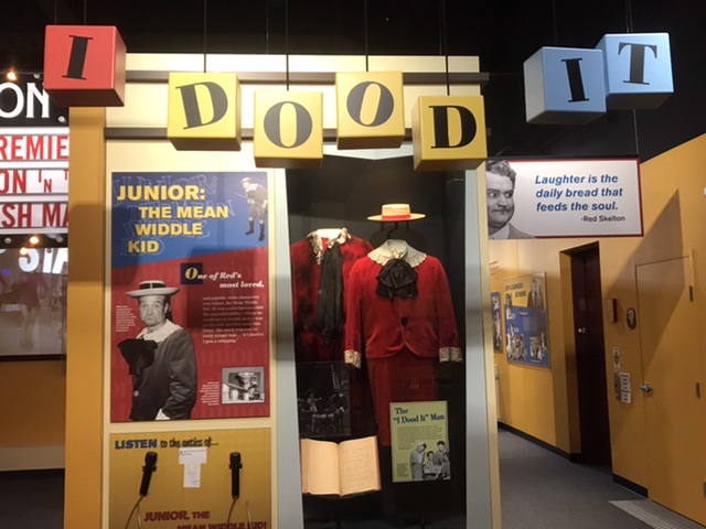 The Junior the Mean Widdle Kid costume that Skelton wore, along with the classic line “I dood it!” on display at the Red Skelton Museum In Vincennes, IN. Photo taken by and the property of FourWalls. The Junior the Mean Widdle Kid costume that Skelton wore, along with the classic line “I dood it!” on display at the Red Skelton Museum In Vincennes, IN. Photo taken by and the property of FourWalls.