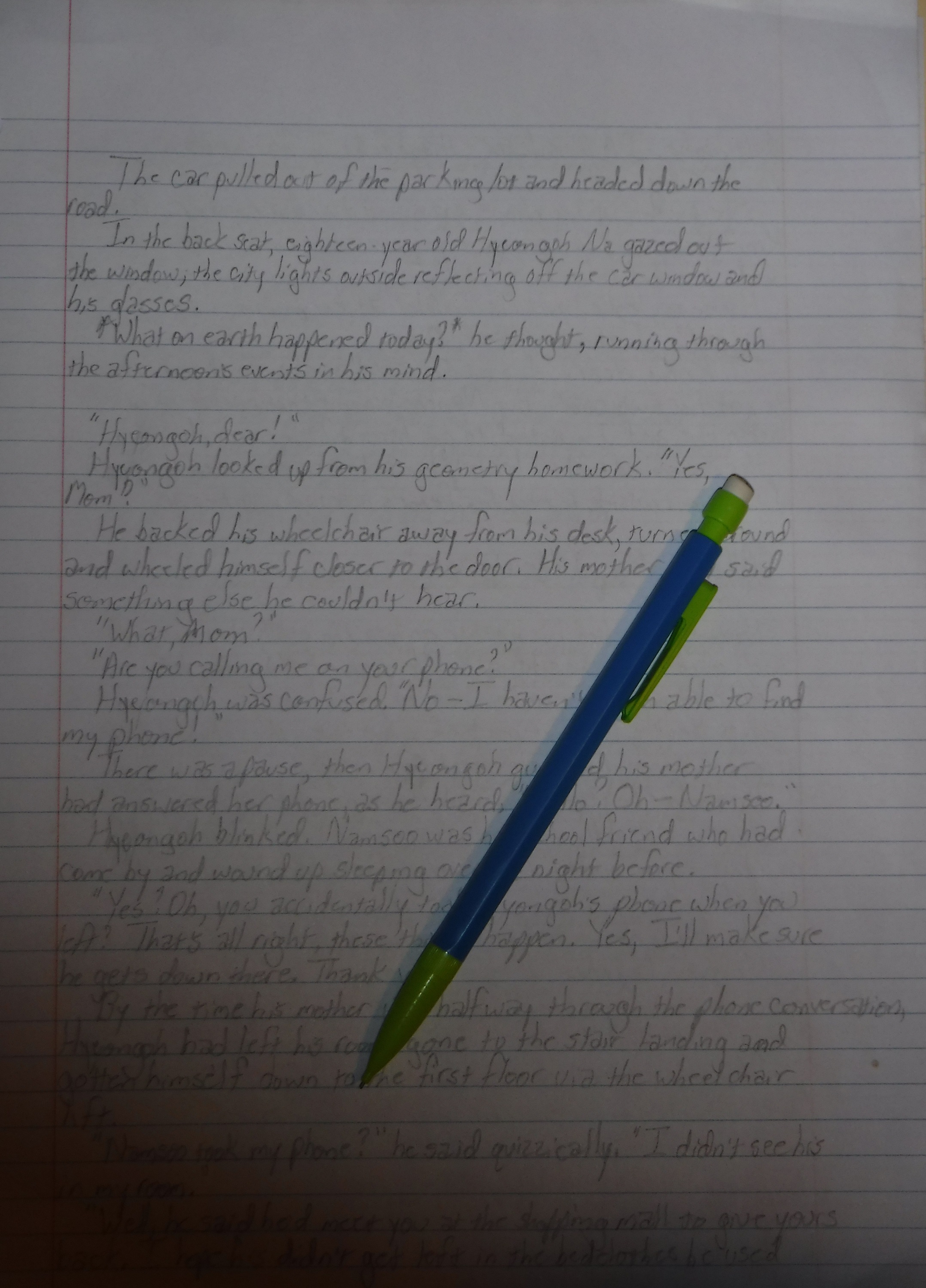 Photo I took of the first page of the rough draft of my title-less story Photo I took of the first page of the rough draft of my title-less story