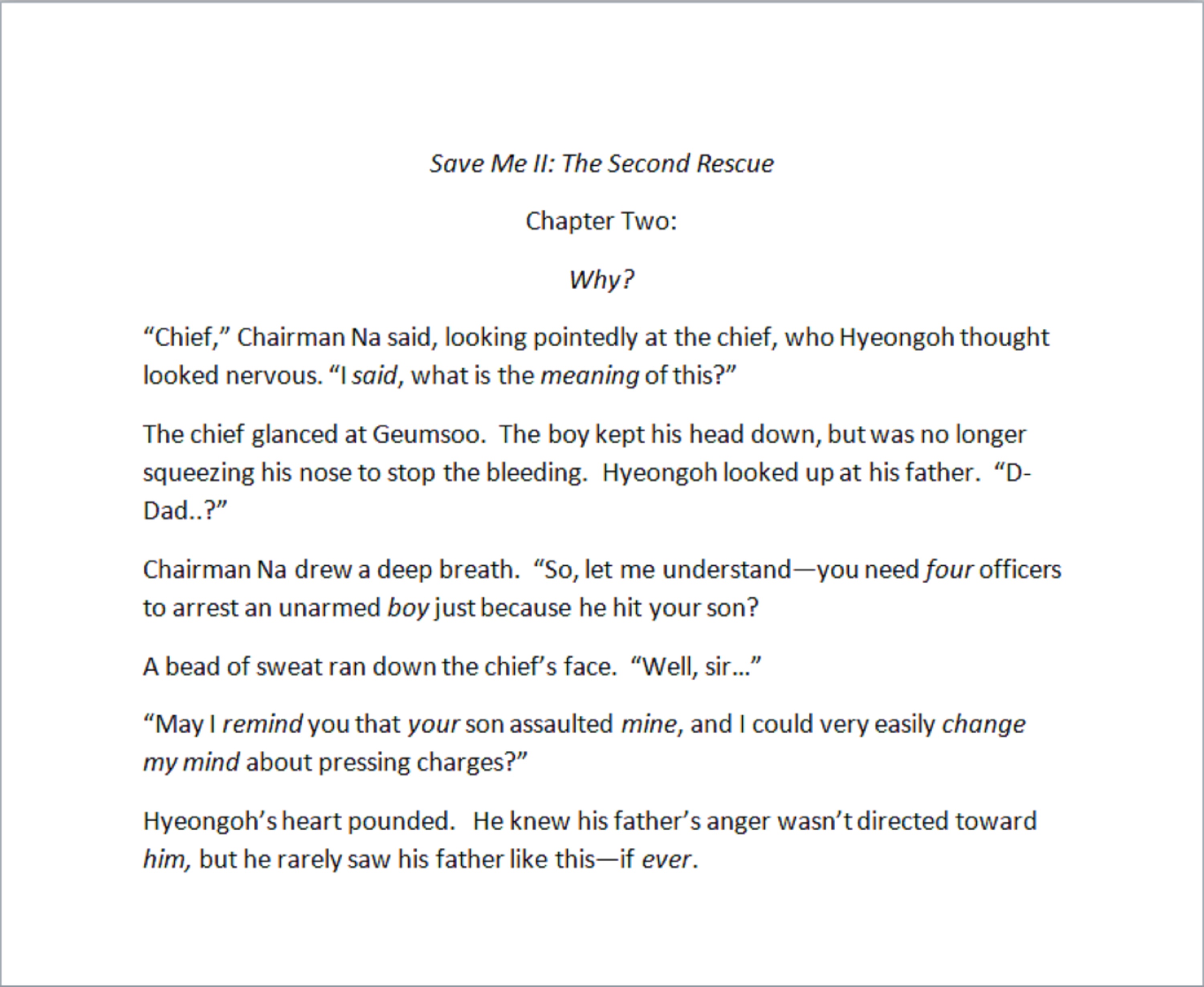 Screen cap I took of the Word Document my story is in Screen cap I took of the Word Document my story is in