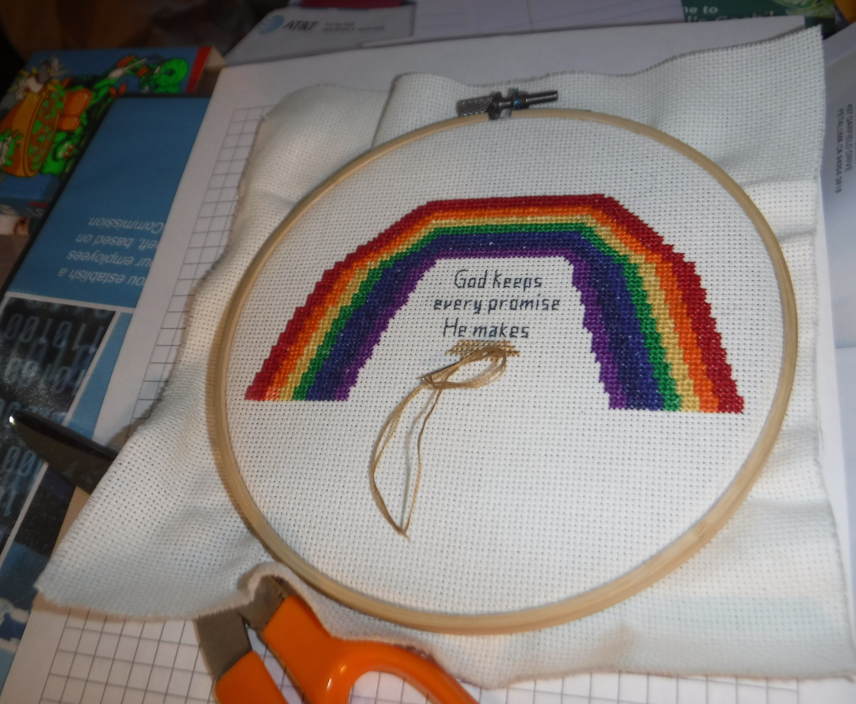 Photo I took of my cross stitch that I'm working on. Photo I took of my cross stitch that I'm working on.