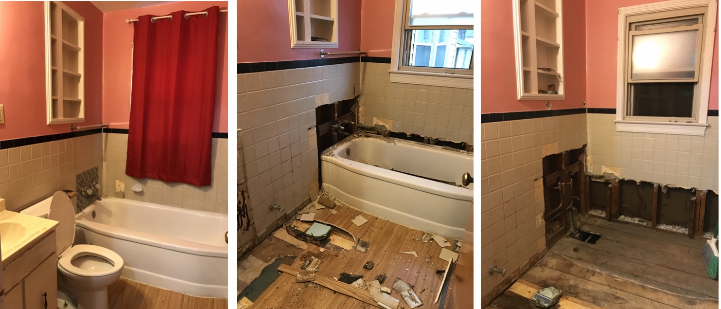 The progress of day one.  Photos taken by and the property of FourWalls.