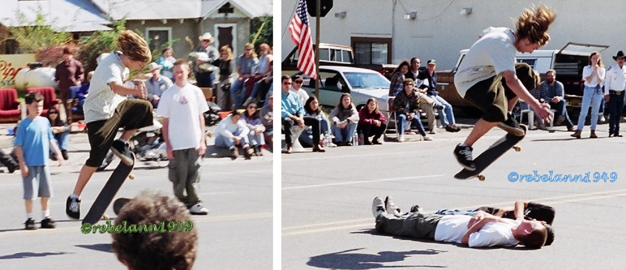 Part of the 1996 parade included skate boarders and I happened to get these 2 shots. Part of the 1996 parade included skate boarders and I happened to get these 2 shots.