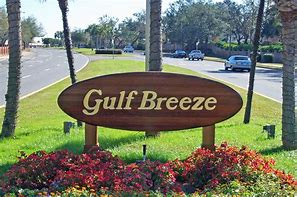 A sign in Gulf Breeze Florida welcomes visitors A sign in Gulf Breeze Florida welcomes visitors