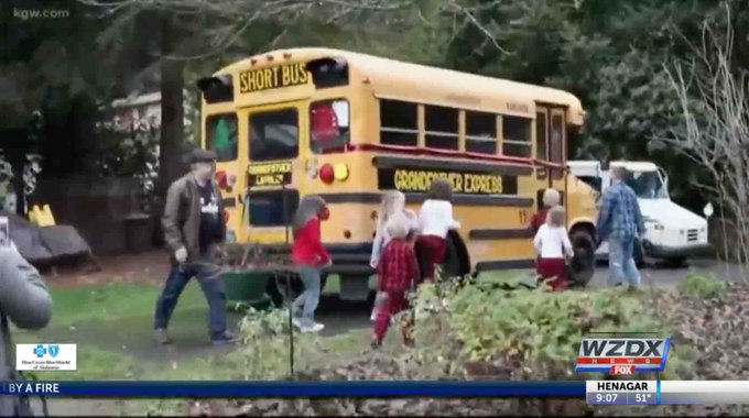 Doug Hayes and his school bus the Grandfather Exoress.