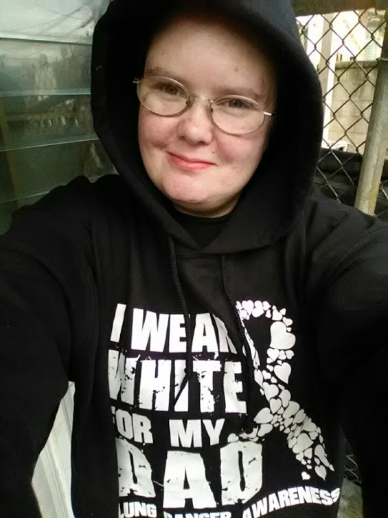 Photo Credit: I snapped this picture in my "Lung Cancer Awareness" hoodie last week. Photo Credit: I snapped this picture in my "Lung Cancer Awareness" hoodie last week.